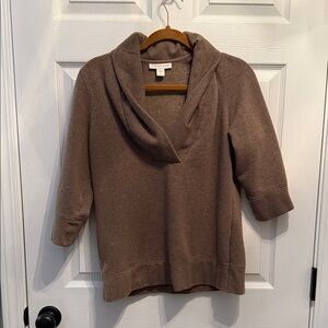 Coldwater Creek Women’s Size S Taupe Cowl Neck Sweater